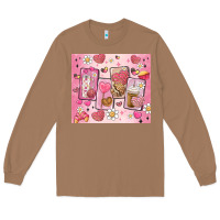 Toasted Coconut cafecito y chisme valentine's day Long Sleeve Tee - MaliasSmallBusiness