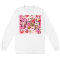 White cafecito y chisme valentine's day Long Sleeve Tee - MaliasSmallBusiness