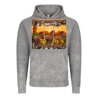 Cloud Rock western horses and  sunset with sunflowers Vintage Hoodie - Artiststas