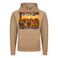 Vintage Coffee western horses and  sunset with sunflowers Vintage Hoodie - Artiststas