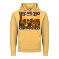 Vintage Mustard western horses and  sunset with sunflowers Vintage Hoodie - Artiststas