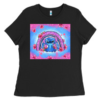 Black stitch rainbow Ladies Tee - Zillion Design Studio