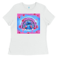 White stitch rainbow Ladies Tee - Zillion Design Studio