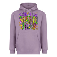 Lavender Little miss Mardi Gras Heavyweight Hoodie - NancyCooperArtShop