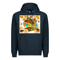 Navy fall teacher pumpkin Premium Hoodie - TumblerDesignByShophia