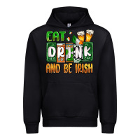 Black St. Patrick's Eat drink and be Irish Urban Hoodie - OliviaCreatesArt