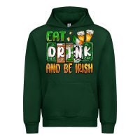 Forest Green St. Patrick's Eat drink and be Irish Urban Hoodie - OliviaCreatesArt