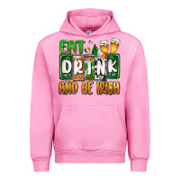 Fuchsia Pink St. Patrick's Eat drink and be Irish Urban Hoodie - OliviaCreatesArt