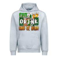 Heather Grey St. Patrick's Eat drink and be Irish Urban Hoodie - OliviaCreatesArt