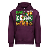 Mauve Wine St. Patrick's Eat drink and be Irish Urban Hoodie - OliviaCreatesArt
