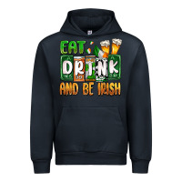 Navy St. Patrick's Eat drink and be Irish Urban Hoodie - OliviaCreatesArt
