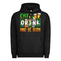 Pigment Black St. Patrick's Eat drink and be Irish Urban Hoodie - OliviaCreatesArt