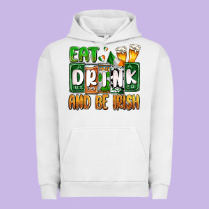 St. Patrick's Eat Drink And Be Irish Urban Hoodie Designed By Oliviacreatesart