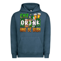 Pigment Midnight Navy St. Patrick's Eat drink and be Irish Urban Hoodie - OliviaCreatesArt