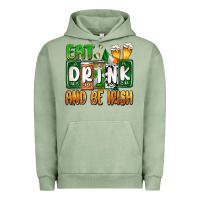 Pigment Oil Green St. Patrick's Eat drink and be Irish Urban Hoodie - OliviaCreatesArt
