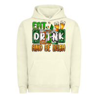 Pigment Pistachio St. Patrick's Eat drink and be Irish Urban Hoodie - OliviaCreatesArt