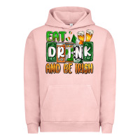 Pigment Salmon St. Patrick's Eat drink and be Irish Urban Hoodie - OliviaCreatesArt
