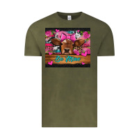 Vintage Olive be mine valentine's day cow Vintage Tee - Jasminsmagicworld