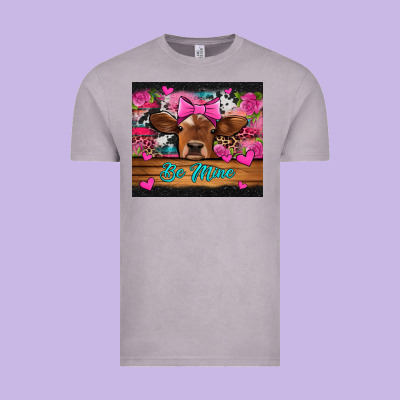 Be Mine Valentine's Day Cow Vintage Tee Designed By Jasminsmagicworld