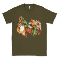 Army Green horseshoe cowhide cactus patch Classic Tee - AdoDesignShop