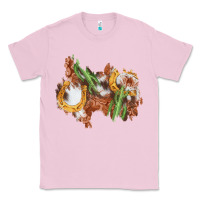 Bubblegum Pink horseshoe cowhide cactus patch Classic Tee - AdoDesignShop