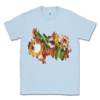 Dusty Blue horseshoe cowhide cactus patch Classic Tee - AdoDesignShop