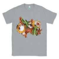 Heather Grey horseshoe cowhide cactus patch Classic Tee - AdoDesignShop
