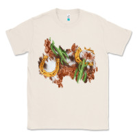 Natural horseshoe cowhide cactus patch Classic Tee - AdoDesignShop