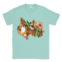 Seafoam horseshoe cowhide cactus patch Classic Tee - AdoDesignShop