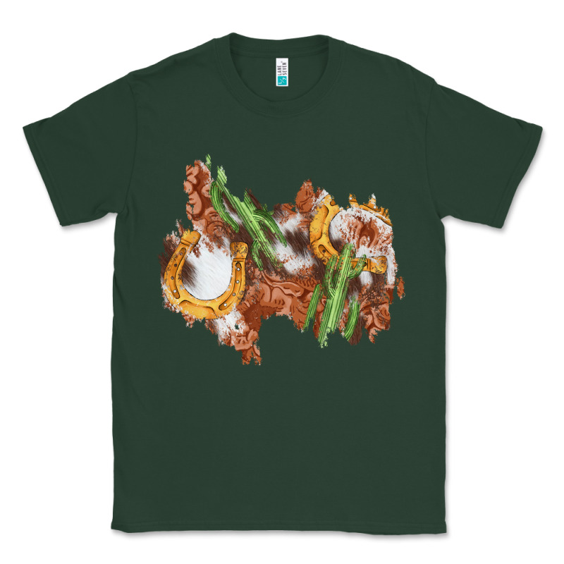 Horseshoe Cowhide Cactus Patch Classic Tee by AdoDesignShop | Teevron
