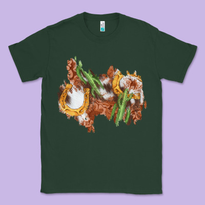 Horseshoe Cowhide Cactus Patch Classic Tee Designed By Adodesignshop