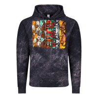 Cloud Black western horses roses and bullskulls wıth cowhide amd serape brushstro Vintage Hoodie - Artiststas