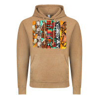 Vintage Camel western horses roses and bullskulls wıth cowhide amd serape brushstro Vintage Hoodie - Artiststas