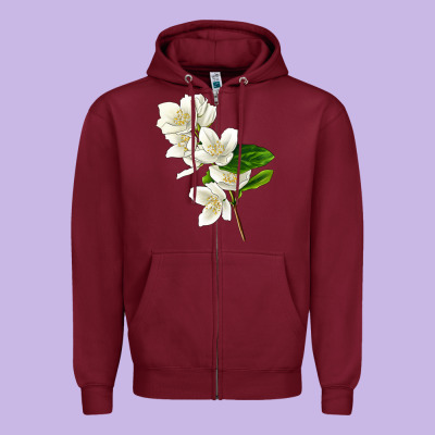 Mock Oranges Zipper Hoodie Designed By Lillyallendesigns