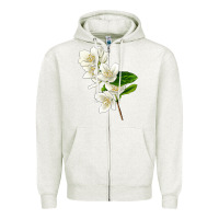 Oatmeal Heather Mock Oranges Zipper Hoodie - LillyAllenDesigns
