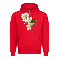 Red Mock Oranges Zipper Hoodie - LillyAllenDesigns