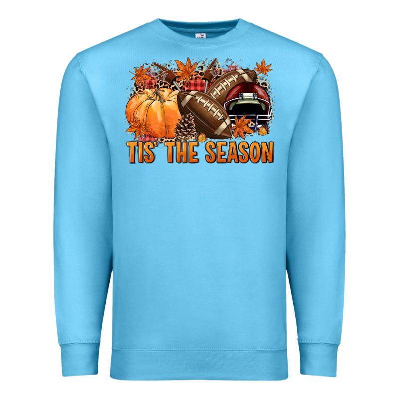 Tis' The Season Football And Maroon Helmet Premium Sweatshirt by NancyCooperArtShop | Teevron
