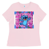 Bubblegum Pink stitch ohana Ladies Tee - Zillion Design Studio