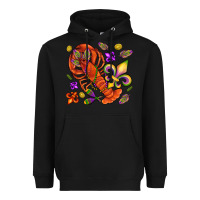 Black Crawfish and fleur de lis Heavyweight Hoodie - NancyCooperArtShop