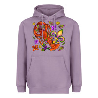 Lavender Crawfish and fleur de lis Heavyweight Hoodie - NancyCooperArtShop
