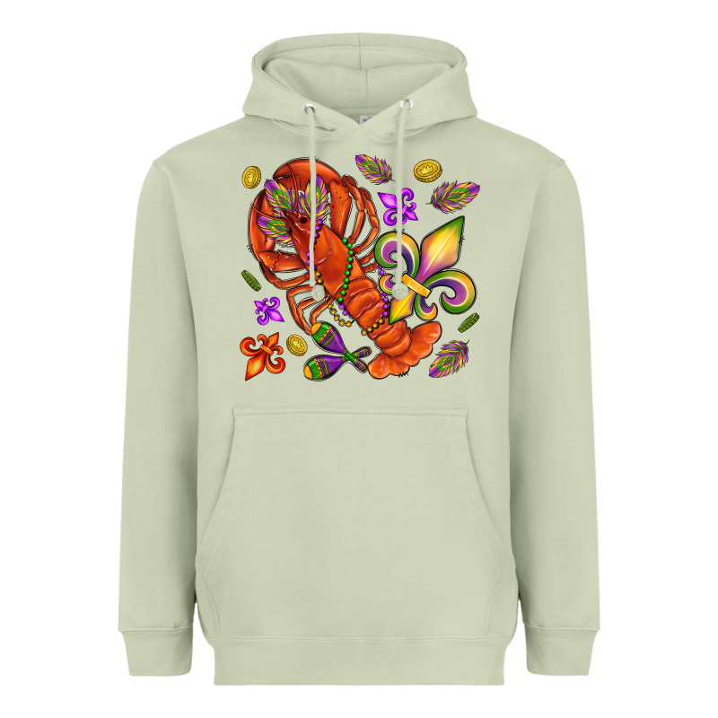 Crawfish And Fleur De Lis Heavyweight Hoodie by NancyCooperArtShop | Teevron