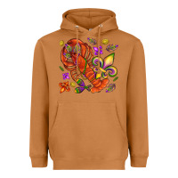 Meerkat Crawfish and fleur de lis Heavyweight Hoodie - NancyCooperArtShop