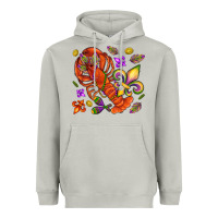 Moon Dust Crawfish and fleur de lis Heavyweight Hoodie - NancyCooperArtShop