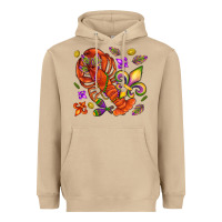 Mushroom Crawfish and fleur de lis Heavyweight Hoodie - NancyCooperArtShop