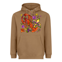 Toasted Coconut Crawfish and fleur de lis Heavyweight Hoodie - NancyCooperArtShop