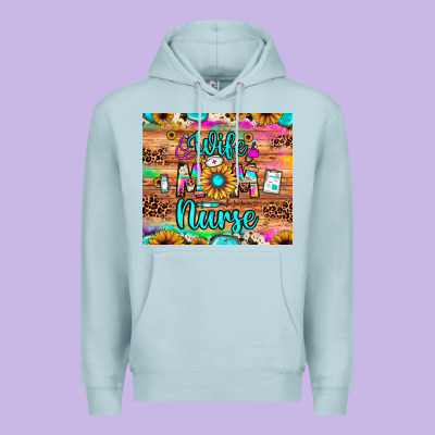 Wife Mom Nurse Premium Hoodie Designed By Jahusdesignshop