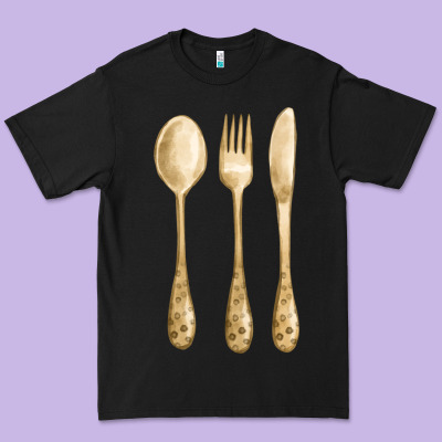 Spoon Fork Knife Fa Element Premium Tee Designed By Fadigitalartstudio