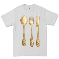 Dove Grey spoon fork knife fa element Premium Tee - FaDigitalArtStudio