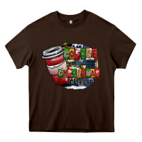 Chocolate Brown coffe Heavy Core Tee - CowhideDigitalArt