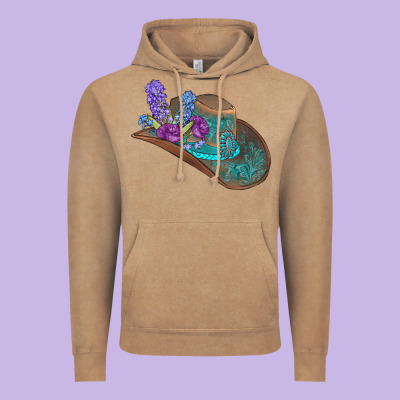 Cowboy Hat Vintage Hoodie Designed By Adodesignshop